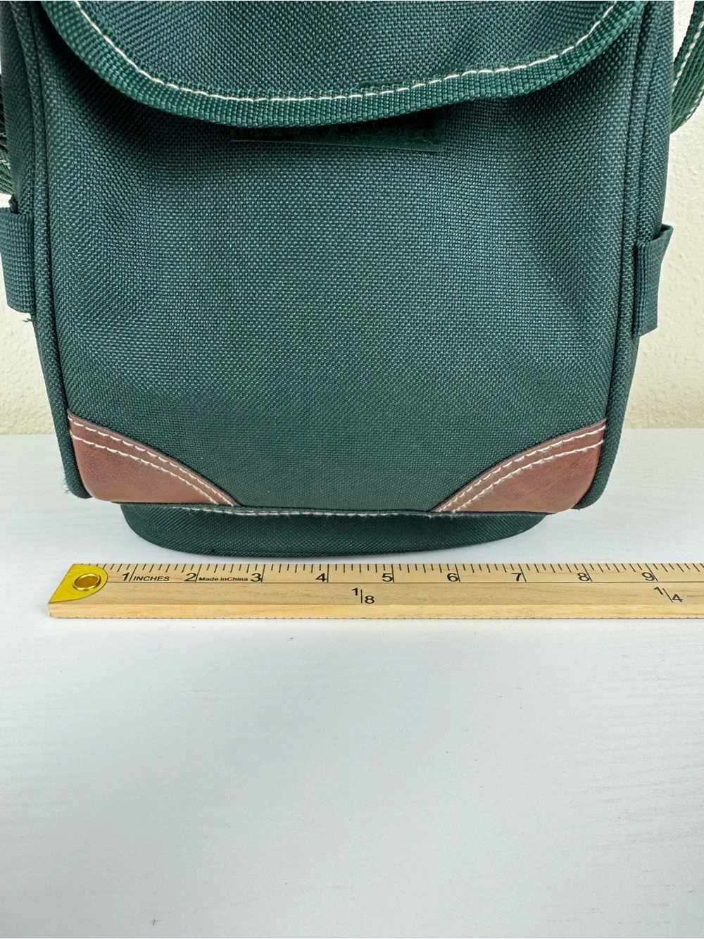 Insulated Wine Beer Bottle Carrier Cooler Tote Bag Golf Picnic 90s Green Vintage